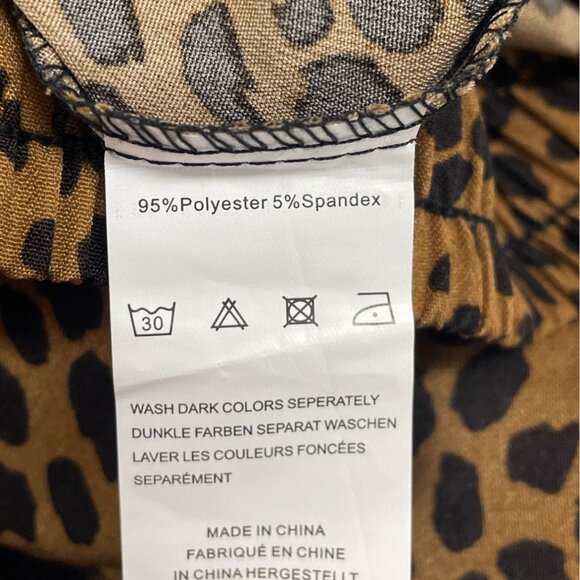 Bluetime Leopard Print Midi Skirt With Elastic Waist & Drawstring Sz M - New - Picture 6 of 7